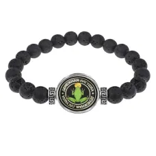 Браслет из лавы 8 мм Денежная лягушка BSL-0017