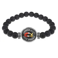 Браслет из лавы 8 мм Денежный магнит BSL-0018