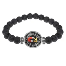 Браслет из лавы 8 мм Денежный магнит BSL-0018