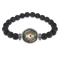 Браслет из лавы 8 мм Отражение негатива BSL-0019