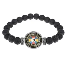 Браслет из лавы 8 мм Отражение негатива BSL-0019