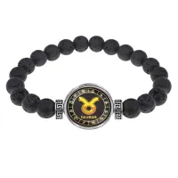 Браслет из лавы 8мм Знаки Зодиака - Телец BSL-0025