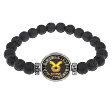 Браслет из лавы 8мм Знаки Зодиака - Телец BSL-0025