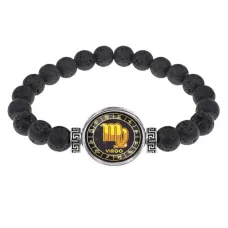 Браслет из лавы 8 мм Знаки Зодиака - Дева BSL-0029