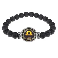 Браслет из лавы 8 мм Знаки Зодиака - Весы BSL-0030