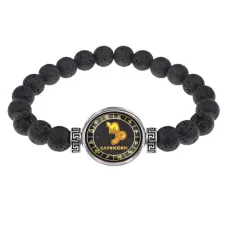 Браслет из лавы 8 мм Знаки Зодиака - Козерог BSL-0033