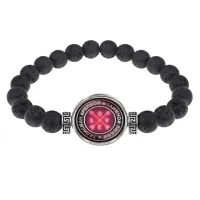 Браслет из лавы 8 мм Талисман крепкой взаимной любви BSL-0036
