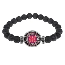Браслет из лавы 8 мм Талисман крепкой взаимной любви BSL-0036