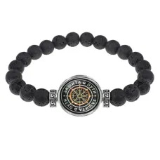 Браслет из лавы 8 мм Защита в пути BSL-0044