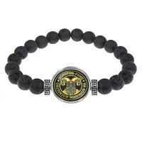 Браслет из лавы 8 мм Золотое руно BSL-0046