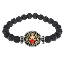 Браслет из лавы 8 мм Бог богатства BSL-0047