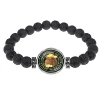 Браслет из лавы 8 мм Денежный мешок BSL-0049