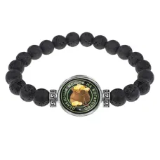 Браслет из лавы 8 мм Денежный мешок BSL-0049