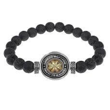 Браслет из лавы 8мм Колесо Фортуны BSL-0050