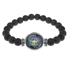 Браслет из лавы 8 мм Исполнение желаний (лампа Аладдина) BSL-0051