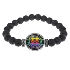 Браслет из лавы 8мм Двойное счастье BSL-0052