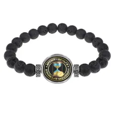 Браслет из лавы 8 мм Талисман управления временем BSL-0058
