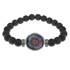 Браслет из лавы 8мм Цветок жизни BSL-0060