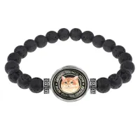 Браслет из лавы 8 мм Кот (делаю, что хочу) BSL-0068