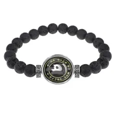 Браслет из лавы 8 мм Не буди во мне зверя BSL-0069