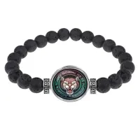 Браслет из лавы 8 мм Любить кошку BSL-0072