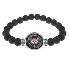 Браслет из лавы 8 мм Любить кошку BSL-0072