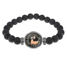 Браслет из лавы 8мм Сила есть, ума хватает BSL-0073