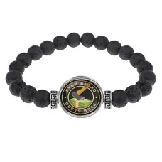 Браслет из лавы 8 мм Руби бабло BSL-0078