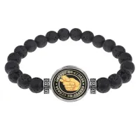 Браслет из лавы 8 мм Оберег от сглаза BSL-0082