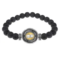 Браслет из лавы 8 мм Фартовый рубль BSL-0088