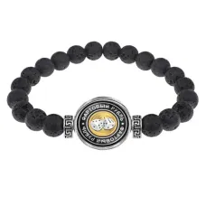 Браслет из лавы 8 мм Фартовый рубль BSL-0088