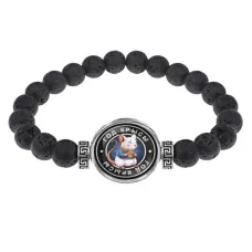 Браслет из лавы 8мм Восточный гороскоп - год Крысы BSL-0099