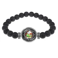 Браслет из лавы 8 мм Восточный гороскоп - год Быка BSL-0100