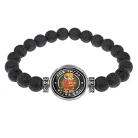 Браслет из лавы 8 мм Восточный гороскоп - год Тигра BSL-0101
