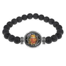 Браслет из лавы 8 мм Восточный гороскоп - год Тигра BSL-0101