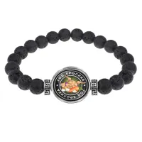 Браслет из лавы 8 мм Восточный гороскоп - год Кролика BSL-0102