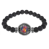 Браслет из лавы 8мм Восточный гороскоп - год Дракона BSL-0103