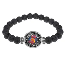 Браслет из лавы 8мм Восточный гороскоп - год Дракона BSL-0103