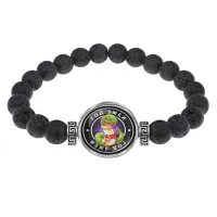 Браслет из лавы 8мм Восточный гороскоп - год Змеи BSL-0104