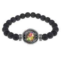 Браслет из лавы 8мм Восточный гороскоп - год Лошади BSL-0105