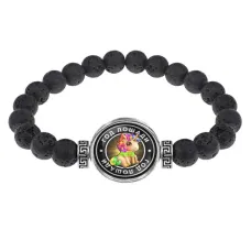 Браслет из лавы 8мм Восточный гороскоп - год Лошади BSL-0105