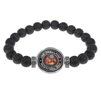 Браслет из лавы 8 мм Восточный гороскоп - год Обезьяны BSL-0107