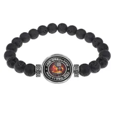Браслет из лавы 8 мм Восточный гороскоп - год Обезьяны BSL-0107