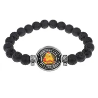 Браслет из лавы 8 мм Восточный гороскоп - год Петуха BSL-0108