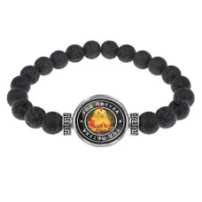 Браслет из лавы 8 мм Восточный гороскоп - год Петуха BSL-0108