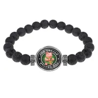 Браслет из лавы 8мм Восточный гороскоп - год Свиньи BSL-0110