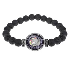 Браслет из лавы 8 мм Не могу сидеть без дела BSL-0117