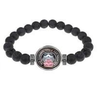 Браслет из лавы 8 мм Все полезно, что в рот полезло BSL-0119