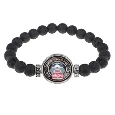 Браслет из лавы 8 мм Все полезно, что в рот полезло BSL-0119