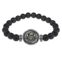 Браслет из лавы 8 мм Стреляй первым BSL-0127